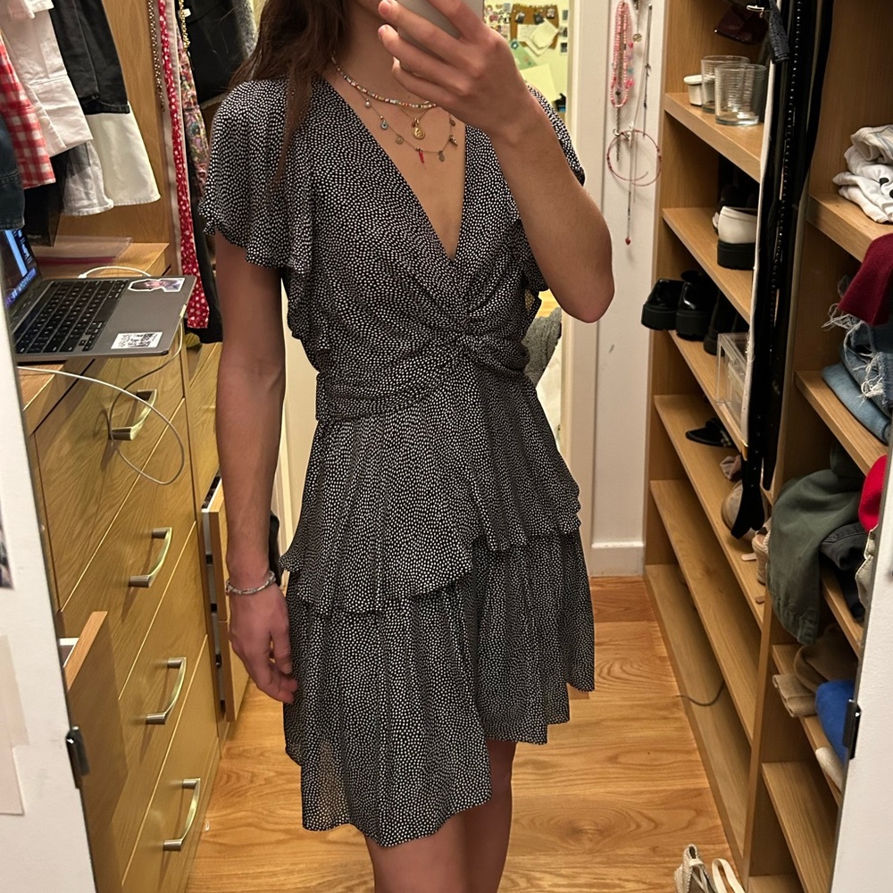 ALC POLKA DOT RUFFLE MINI DRESS - Picture 5 of 6